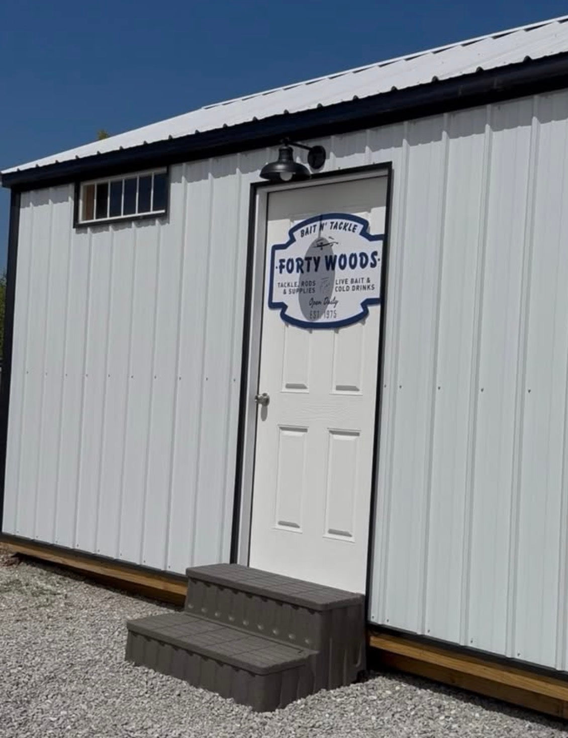 The Forty Woods Bait Shack for will call order pickup.