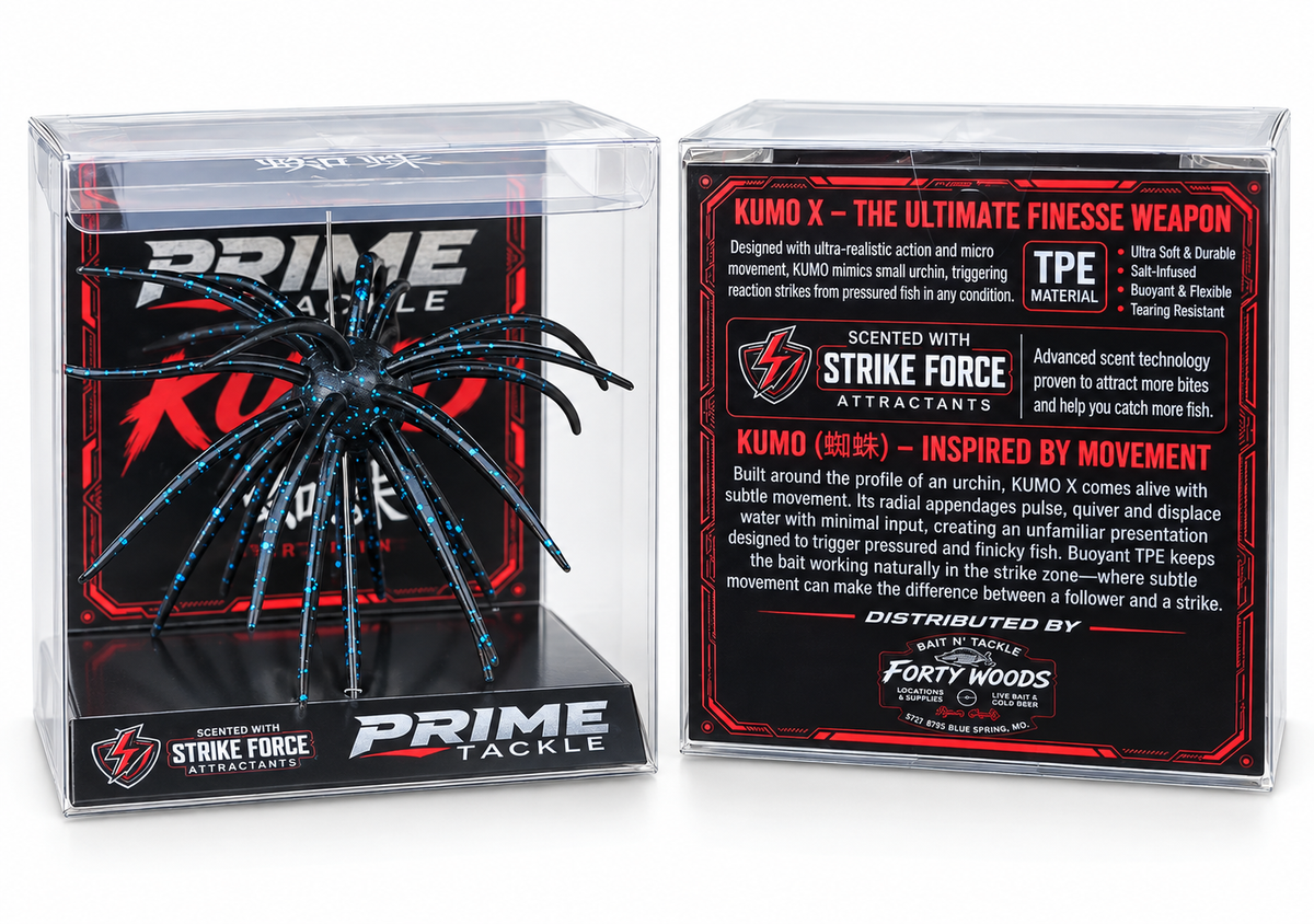 Prime Tackle KUMO X urchin bait front and back packaging